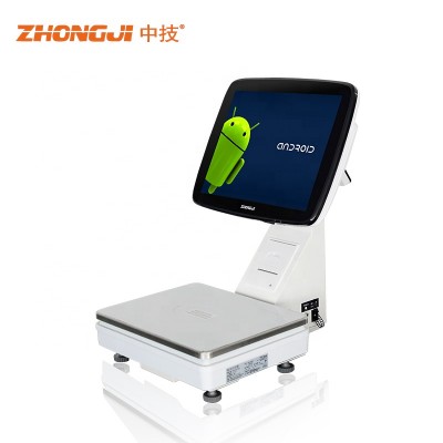 Factory Cheap Android5. POS Scale 30kg Full Flat Touch Screen POS Scale with Built-in thermal Printer